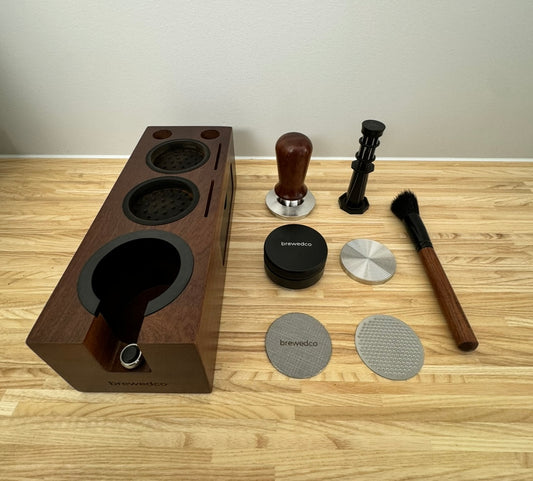 Brewedco Barista Kit with self levelling tamper, puck screen, wdt, coffee scales