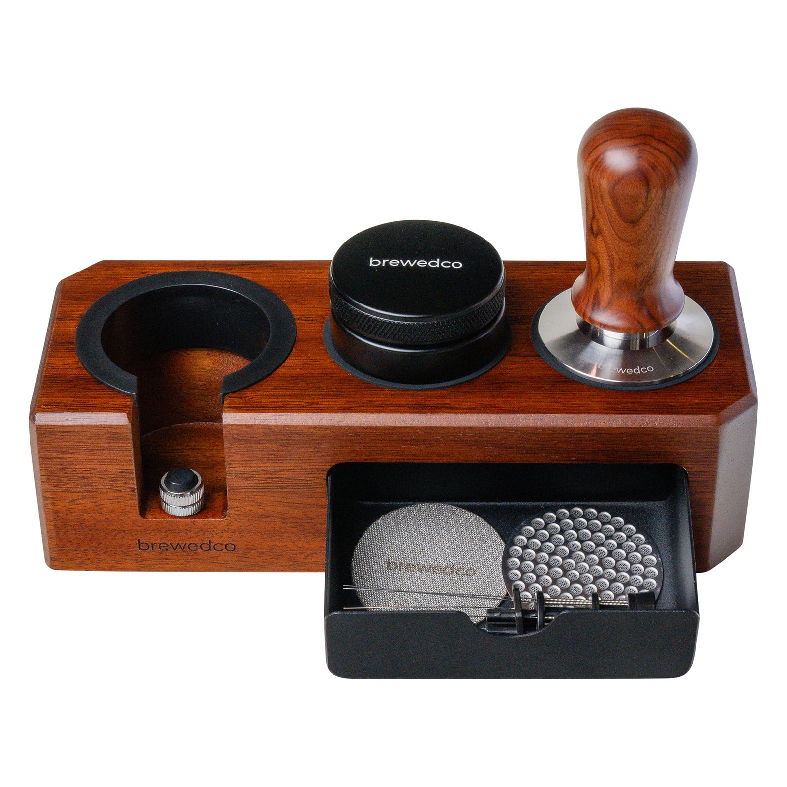 Coffee Tamping Station with Coffee Tamper, Tamper and Bottomless Portafilter