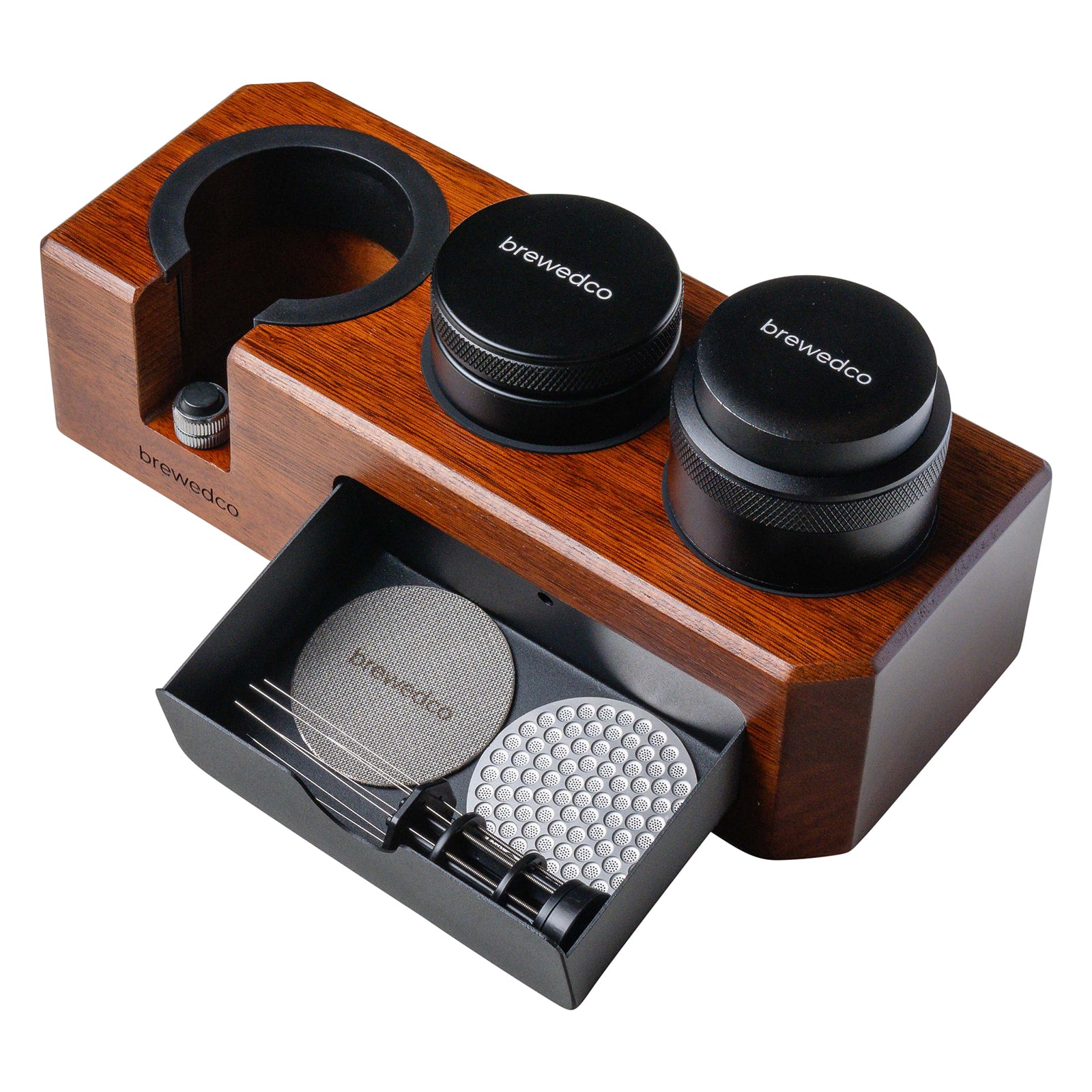 Coffee Tamping Station with Coffee Tamper, Tamper and Bottomless Portafilter